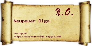 Neupauer Olga névjegykártya